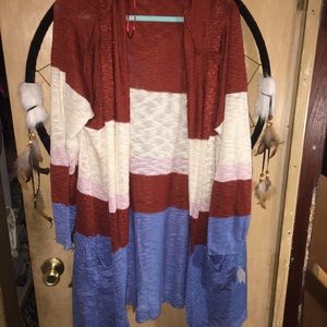 Extra long Cardi with hood plus size 3x